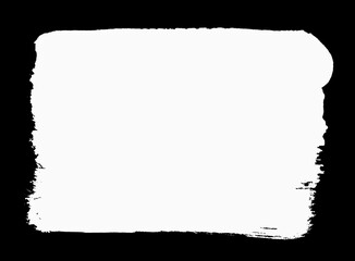 Grunge Textur wei&szlig; auf schwarz - Farbf&auml;che gemalt mit einem Pinsel