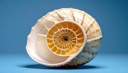 Cross-section of a nautilus shell reveals a beautiful, geometric, logarithmic spiral