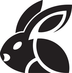 Black and white vector illustration of a happy cartoon cat face mask icon symbol for fun web design concept