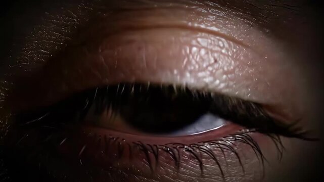 Close up of a human eye with detailed iris and pupil