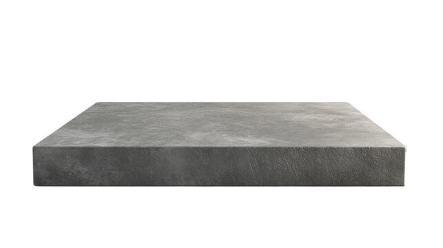 Gray concrete slab surface isolated on a transparent background