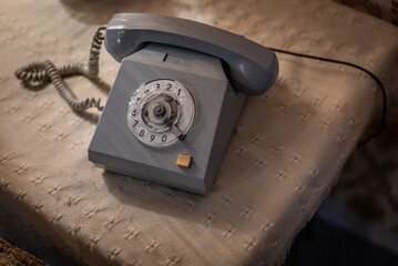 retro vintage phone on the table
