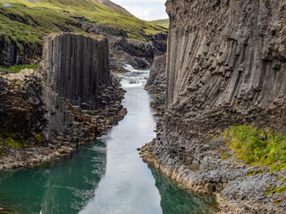 canyon Studlagil  and river in Iceland