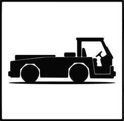 Illustration of a compact truck vehicle transportation silhouette vector