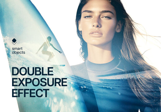 Double Exposure Photo Effect Mockup