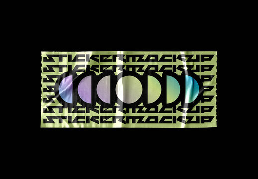 Wrinkled Ducktape Sticker Mockup