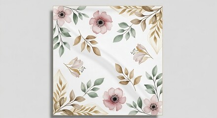 Soft Botanical Watercolor Hijab Pattern with Pastel Florals