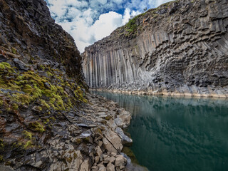 canyon Studlagil  and river in Iceland