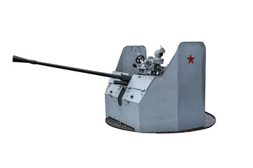 Fototapeta premium Soviet 37 mm automatic air defense gun 70-K on white