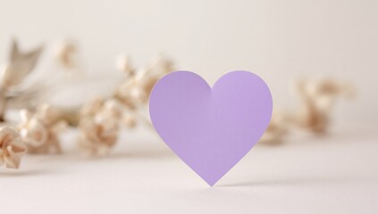 Fototapeta premium An Abstract Heart in a Delicate Setting, A Quiet Display of Softness and Form.