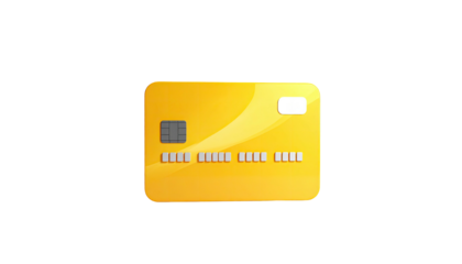 Gleaming yellow credit card centered against a dark background