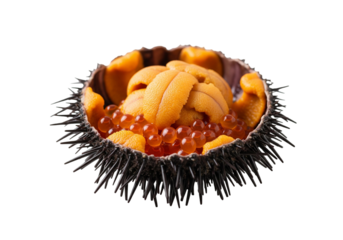 Sea urchin on transparent background
