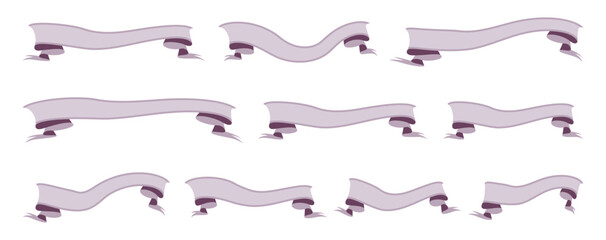 Collection of Vector Ribbon Banners - Set of flat design ribbon icon on white background