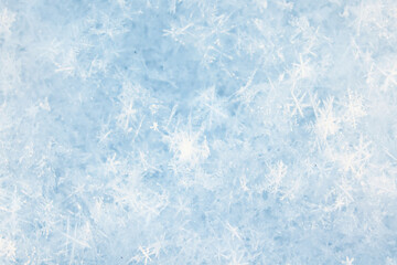 winter snow texture, blue abstract winter cold background snow surface, blurred backdrop