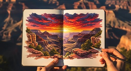 Grand Canyon Painting at Sunset