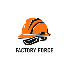 Factory Force Construction Worker Hard Hat Logo
