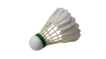 White Badminton Shuttlecock with Green Band isolated on a transparent background