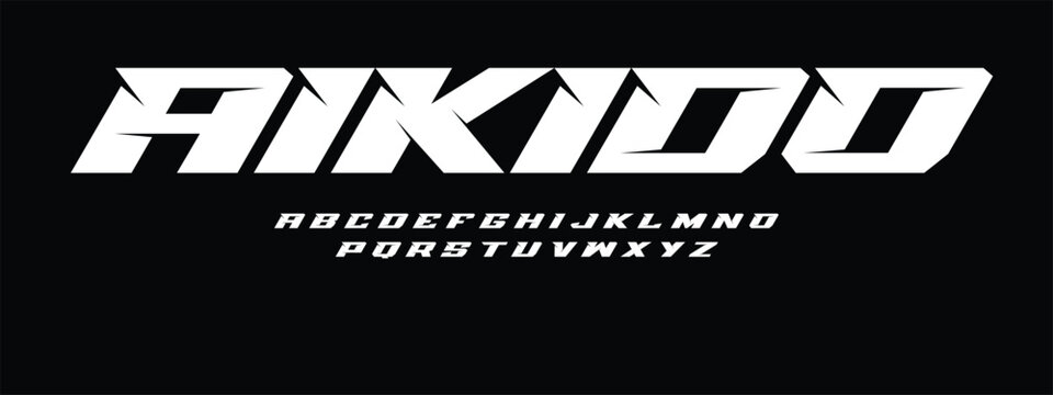 Aikido Ring Fight Font Vector Bold Martial Arts Typography Design for Sports Posters T Shirts Logos Dojo Graphics Combat Events and Fighting Spirit Themes