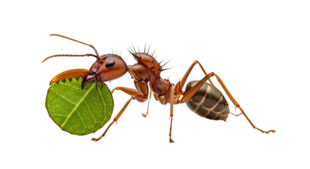 Isolated Leafcutter Ant Carrying a Leaf, an Insect from Central America, a Macro Photograph