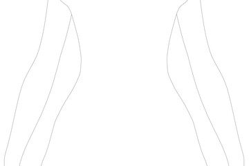 Female body contour in black and white line drawing. The torso outline is clearly defined with elegant curves against a plain white background.