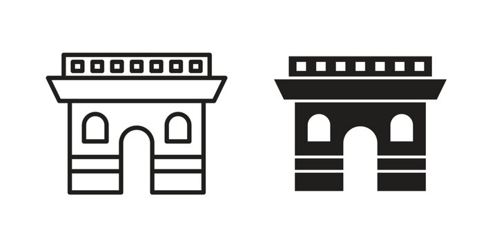 Arc de Triomphe icon logo design element. minimalist style icons