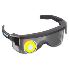 3D smart glasses icon. 3D icon render of smart glasses with transparent background.