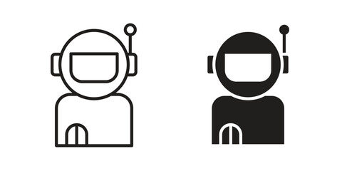 Astronaut user icon logo design element. minimalist style icons