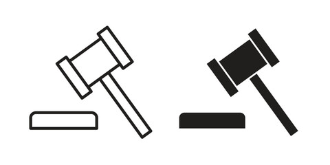 Auction icon logo design element. minimalist style icons