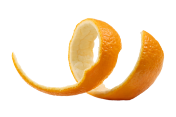 freshly peeled orange peel . Isolated on transparent background, png