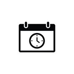 Time Management Calendar Clock. Scheduling Timeline Icon. Appointment Planning Symbol.