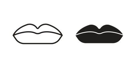 Big lips icon logo design element. minimalist style icons