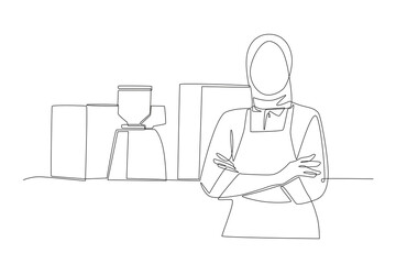 Cafes business concept one-line drawing