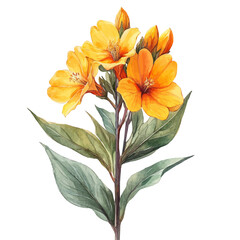 Pachystachys Flower, watercolor painting vector, isolated on a white background.