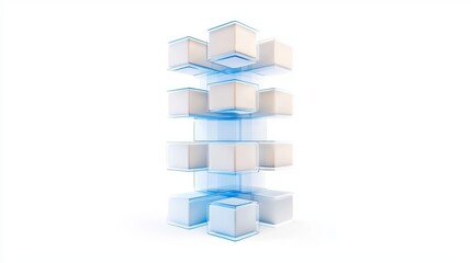 Modern Geometric Architecture Concept with Data Migration Visualization Elements