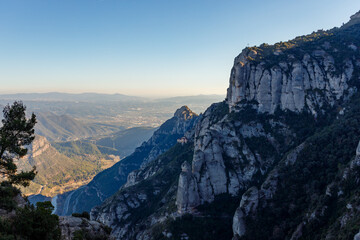 Mountain range with a city in the distance