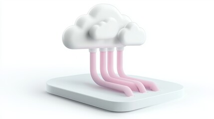 Cloud Migration Architecture with Layered Visualization and Pipe Connection Elements