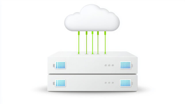 Cloud Data Migration Concept with Infrastructure and Digital Solutions in Technology