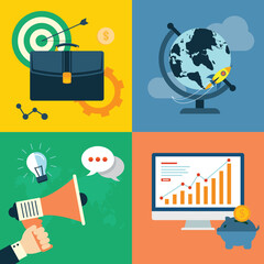 Modern flat design business icons and elements collection