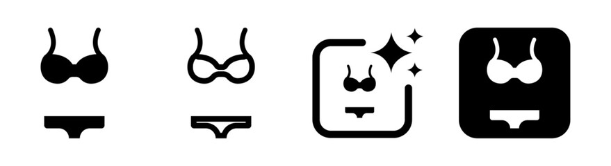 Stylish bikini icon vector illustration in transparent PNG for summer beach fashion, pool, and sea lifestyle design concepts