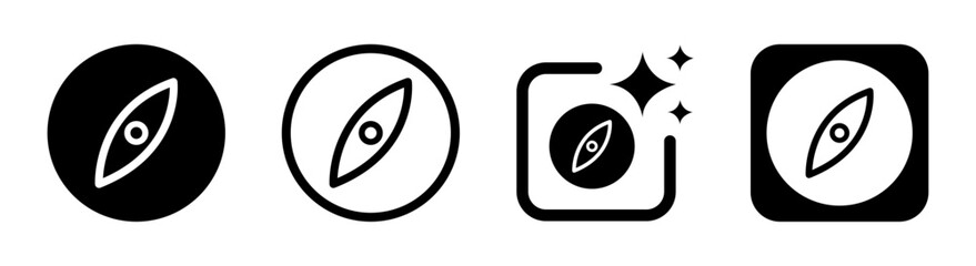 Compass icon illustration representing location finder and path explorer concept for geology and traveling in modern black transparent PNG vector style