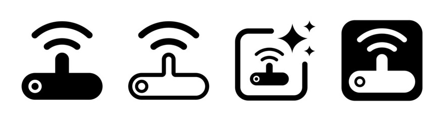 WiFi router icon illustration representing wireless communication and data connectivity with hotspots in modern transparent PNG vector design
