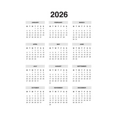 2026 calendar set design vector background 04