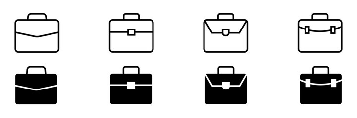 Briefcase luggage symbol icon set