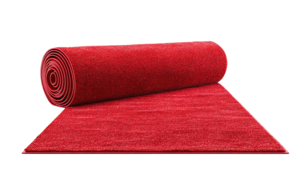 A vibrant red carpet rolls out, hinting at an event or welcoming entrance