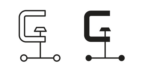 Clamp icon logo design element. minimalist style icons