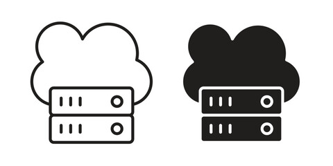 Cloud server icon logo design element. minimalist style icons