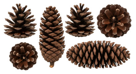 Captivating Assortment of Pinecones Showcase Nature's Intricate Detail Brown Color Palette Displaying Woodland Beauty Forest Elements Botanical Pinecones Nature's Sculptures Natural Art Pinecone