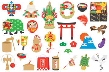 お正月のイラスト素材セット