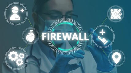 Healthcare Firewall & Cybersecurity: Medical Data Protection, Patient Privacy, and Digital Security Concept. Doctor with Secure Network. - Powered by Adobe