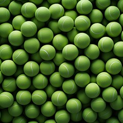 Vibrant Green Tennis Balls Abundance A Dynamic and Energetic Sports Equipment Pile Backdrop